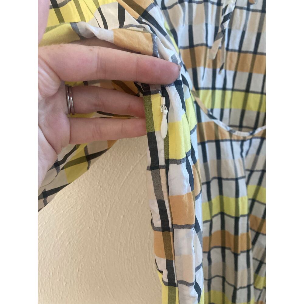 EUC Baum und Pferdgarten Aurelia Check Mini Dress 12 Yellow Peach White - Picture 9 of 11